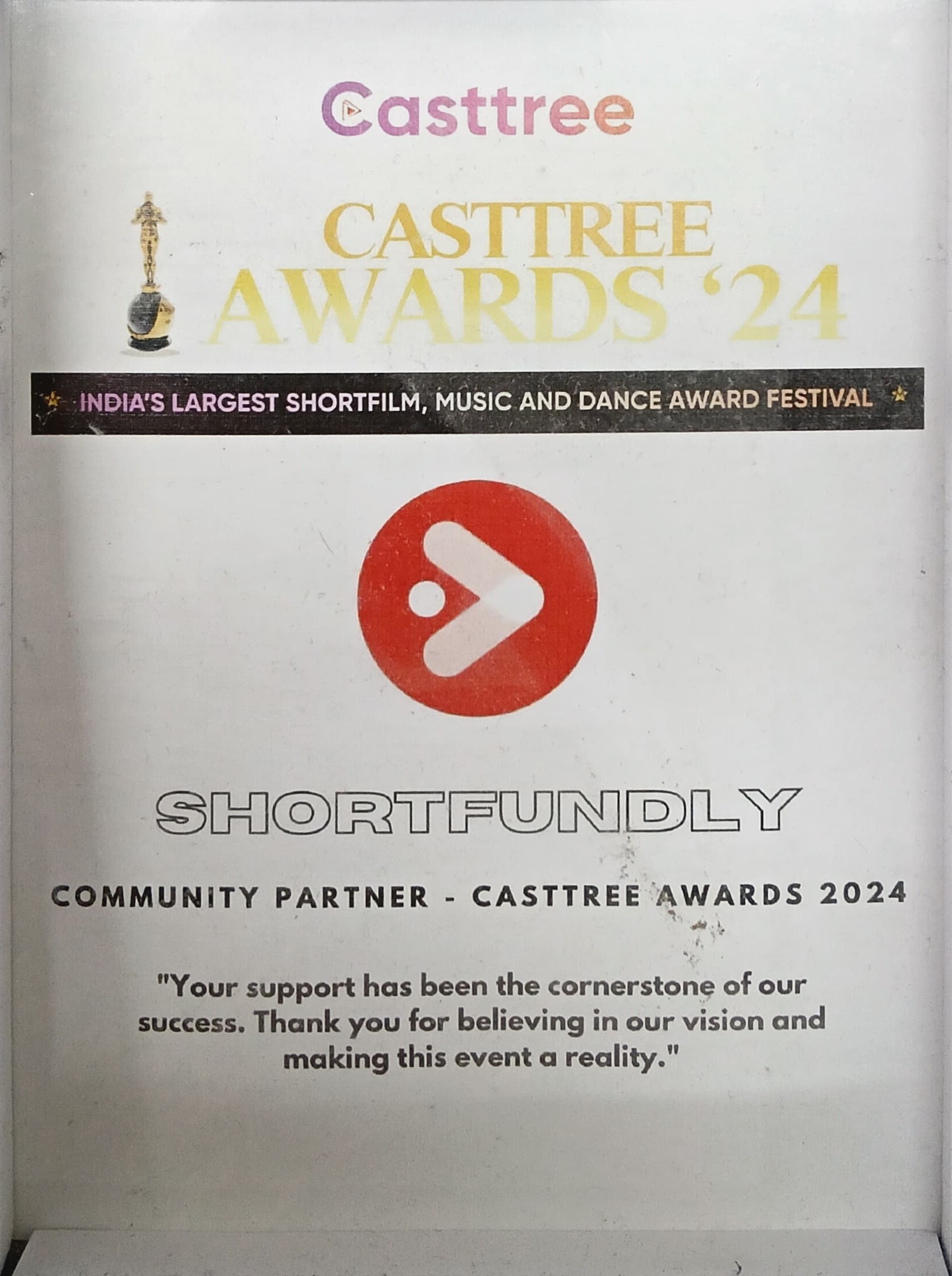 Community Partner – Casttree Awards 2024 award recognition visual
